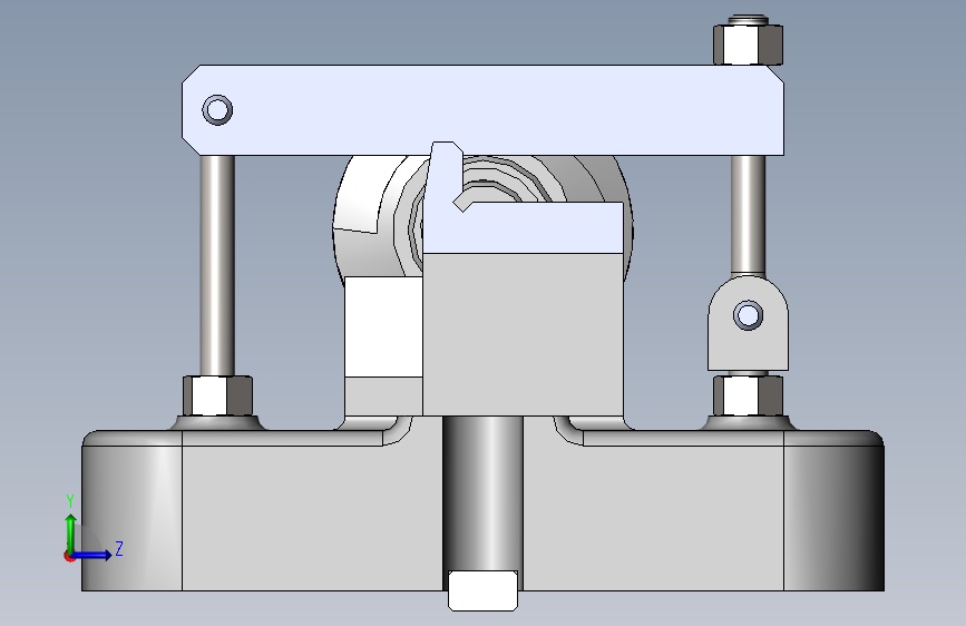 蜗杆轴铣键槽装配CAD+三维 左侧视图