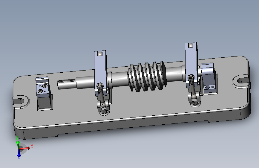 蜗杆轴铣键槽装配CAD+三维