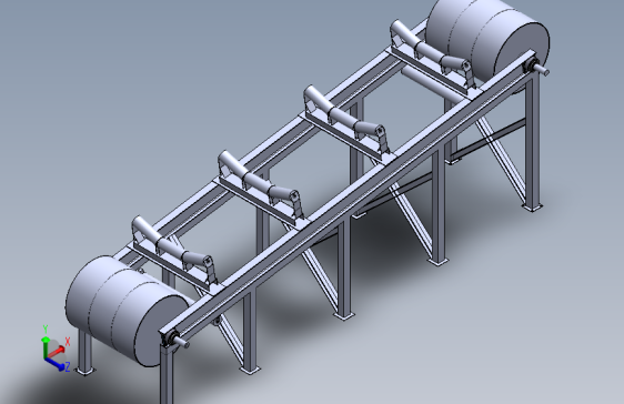 输送机 输送设备conveyor-belt-6-meter-1-模型格式为 stp sw