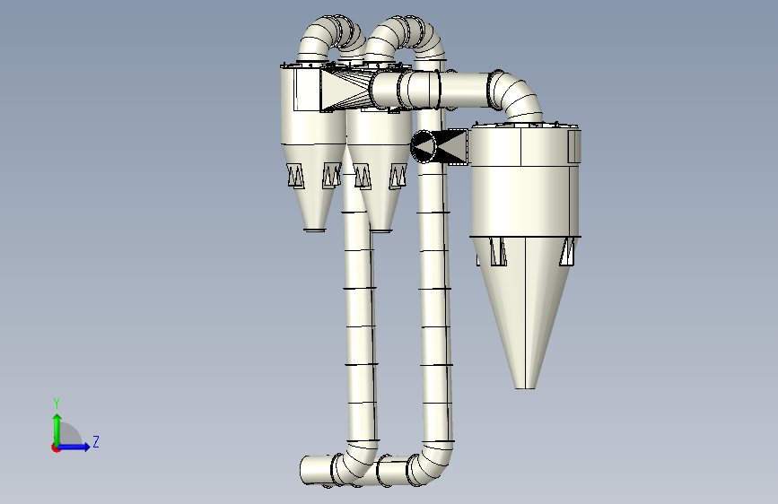 大型旋风分离器cyclonic-separator-2833-模型格式为 stp