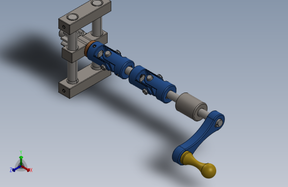 传动轴传动演示机构3D模型图纸 Solidworks设计 附STEP IGS格式
