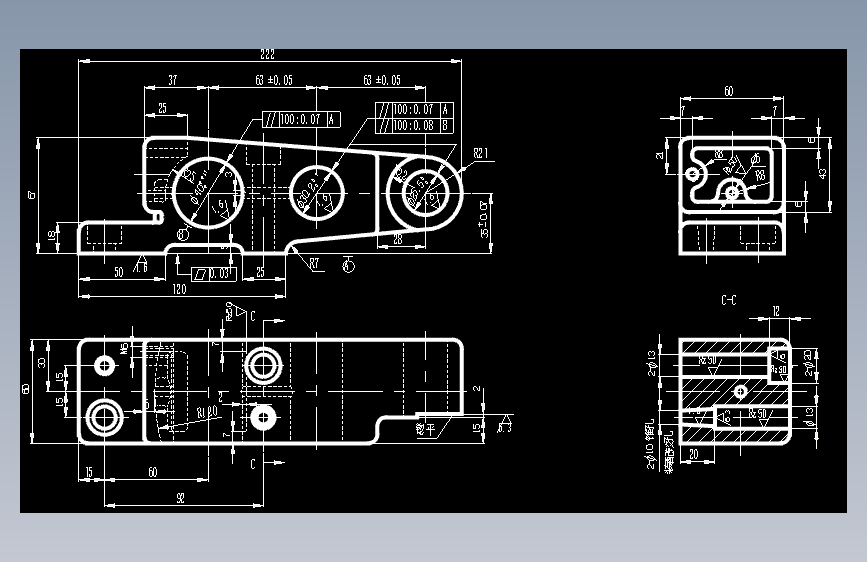 JX0727-CA6140车床后托架的加工工艺与钻床夹具设计(论文+DWG图纸)
