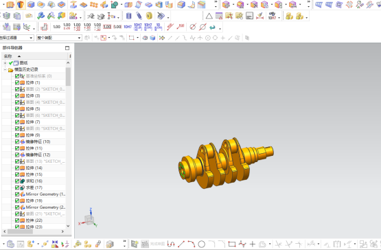 曲轴模型与CAD