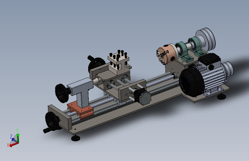 微型数控车床3D数模图纸 Solidworks设计