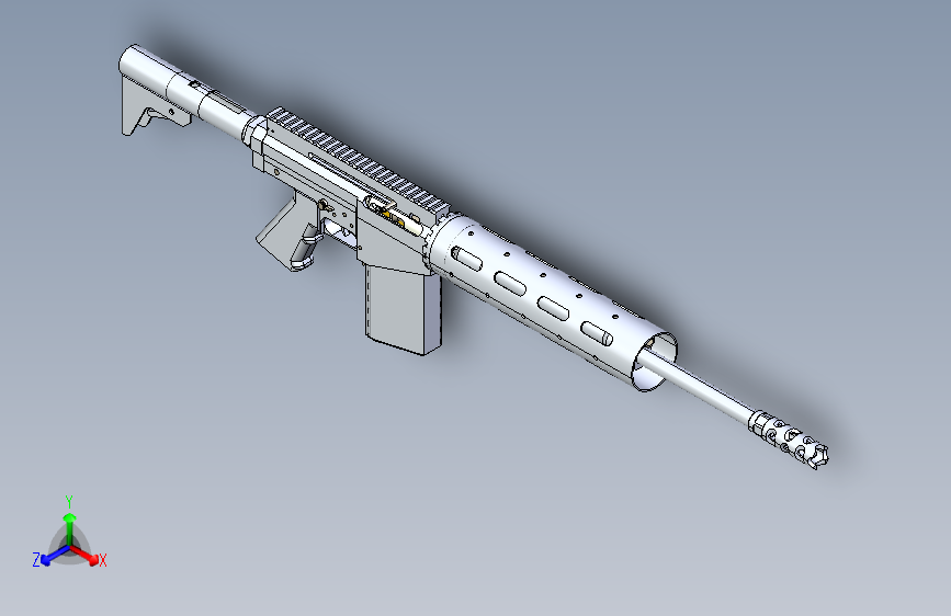 手枪左轮冲锋枪老式狙击步枪设计3D图纸308-762x51mm-automatic-rifle SW STP IGS