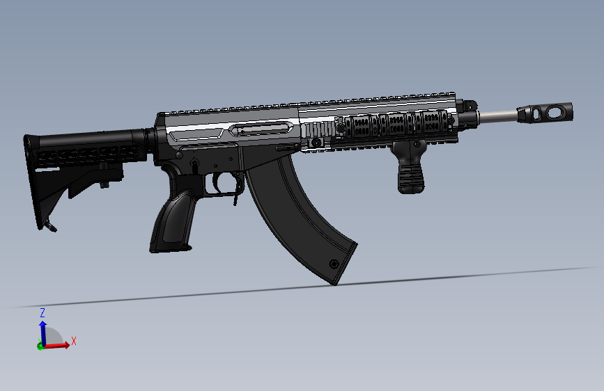 手枪左轮冲锋枪老式狙击步枪设计3D图纸762-rifle-1 2 SW UG X_T