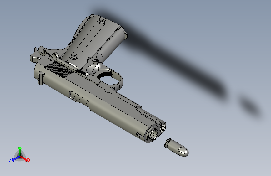 手枪左轮冲锋枪老式狙击步枪设计3D图纸1911-government-master-1 9 STP IGS CATIA