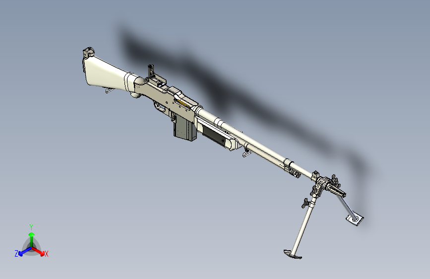 手枪左轮冲锋枪老式狙击步枪设计3D图纸bar-m1912a2-1 2 STP