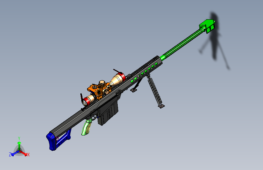 手枪左轮冲锋枪老式狙击步枪设计3D图纸barrett-m107-sniper-rifle sw stp