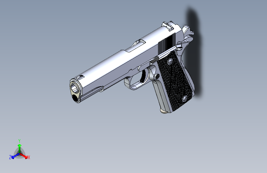 手枪左轮冲锋枪老式狙击步枪设计3D图纸colt-45-automatic-1911a1-redux SW stp igs