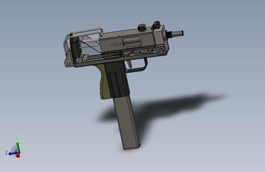 手枪左轮冲锋枪老式狙击步枪设计3D图纸crd-mac-10-inspired-smg sw