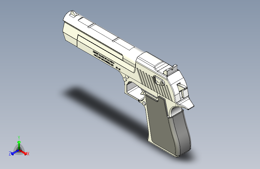 手枪左轮冲锋枪老式狙击步枪设计3D图纸desert eagle mark xix 44 inventor stp