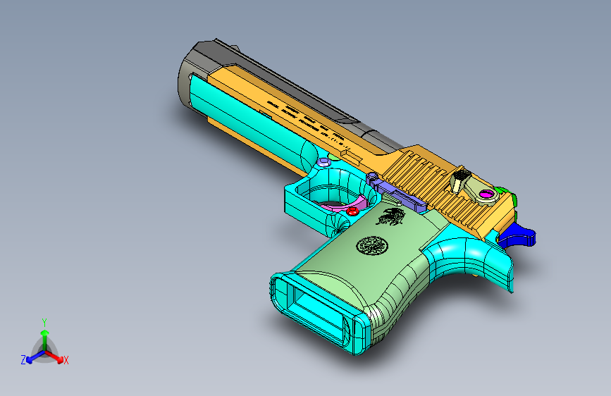 手枪左轮冲锋枪老式狙击步枪设计3D图纸desert-eagle-14 STP IGS