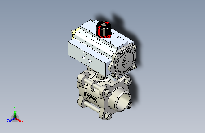 带ACTREG DA致动器的3件球阀BW DN50