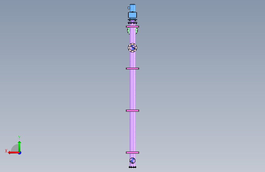 水平螺旋输出机(sw20 +工程图+bom) 背面视图