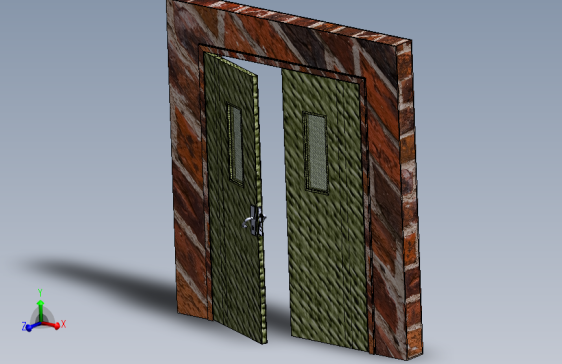消防门防火门3D数模图纸+Solidworks设计