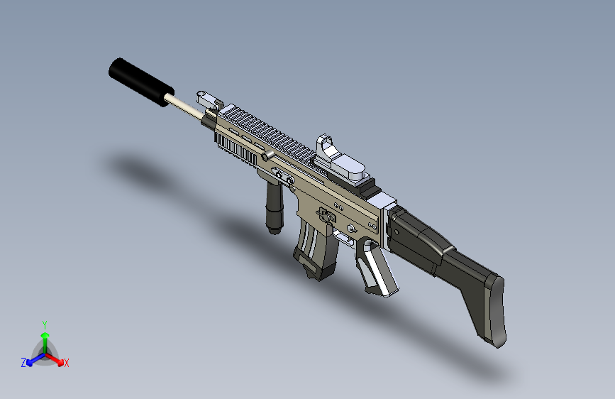 手枪左轮冲锋枪老式狙击步枪设计3D图纸fn-scarl-assault-rifle sw igs