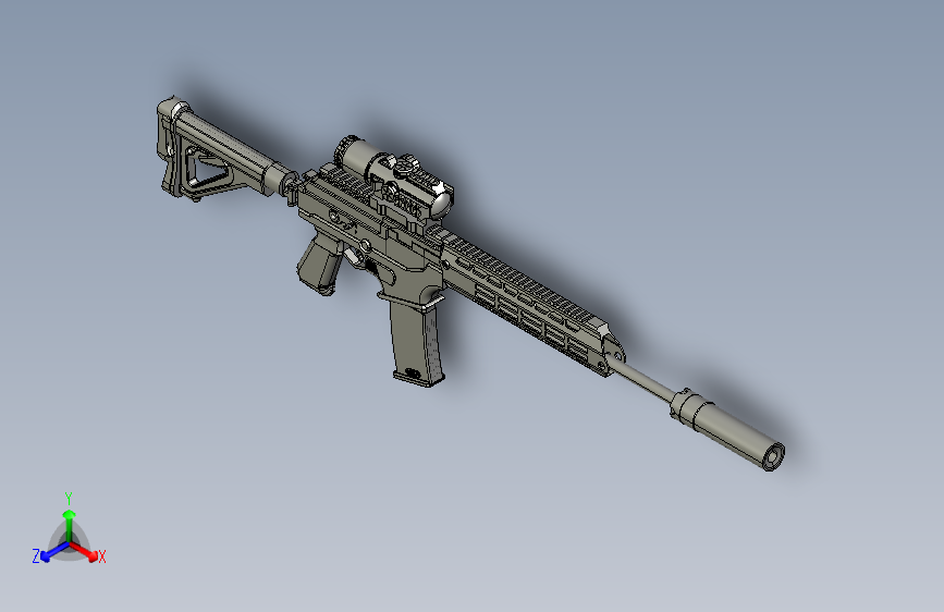 手枪左轮冲锋枪老式狙击步枪设计3D图纸galil-ace-gen-ii-5-56-rifle-step-file-1 2 STP 主视图