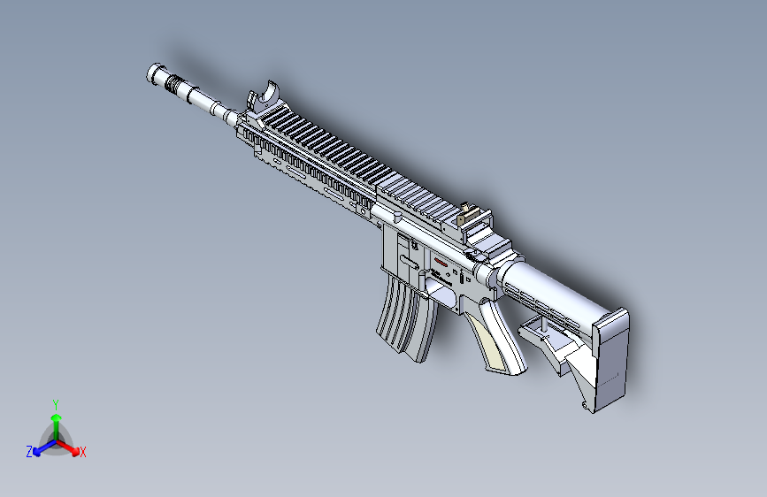 手枪左轮冲锋枪老式狙击步枪设计3D图纸heckler-koch-416 SW IGS