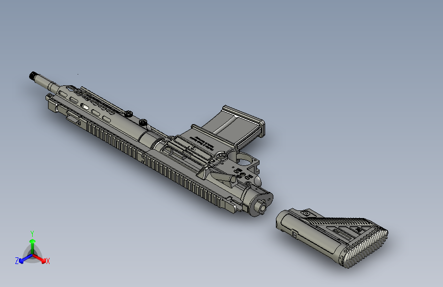 手枪左轮冲锋枪老式狙击步枪设计3D图纸hk417-airsoft-electric-gun stp