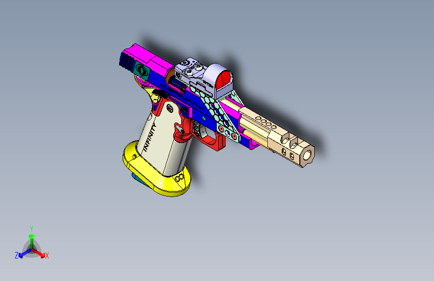 手枪左轮冲锋枪老式狙击步枪设计3D图纸infinity-firearms-1911 SW stp