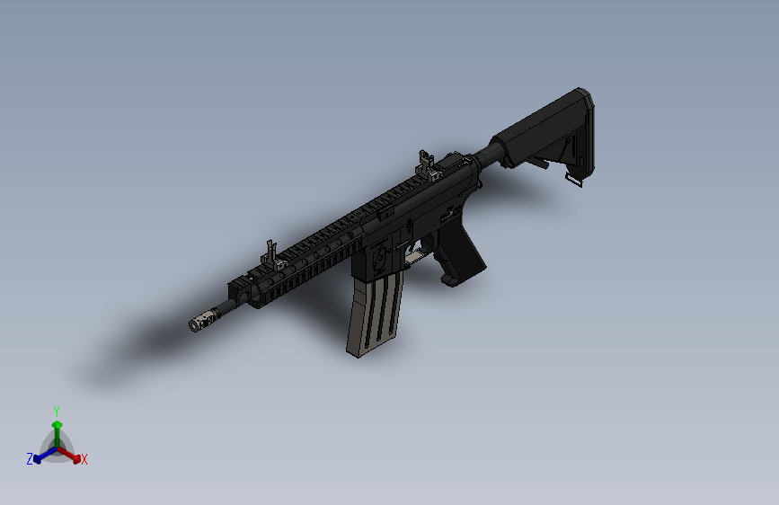 手枪左轮冲锋枪老式狙击步枪设计3D图纸m4a1-assault-rifle-2 SW