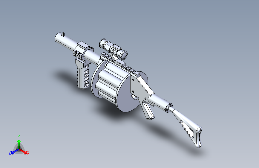 手枪左轮冲锋枪老式狙击步枪设计3D图纸m32-grenade-launcher creo igs stp x_t