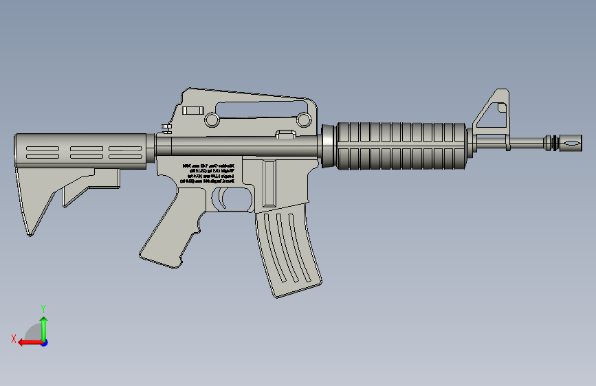 手枪左轮冲锋枪老式狙击步枪设计3D图纸m60-machine-gun(外壳) SW STP 背面视图