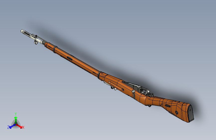 手枪左轮冲锋枪老式狙击步枪设计3D图纸M1891 Sniper STP