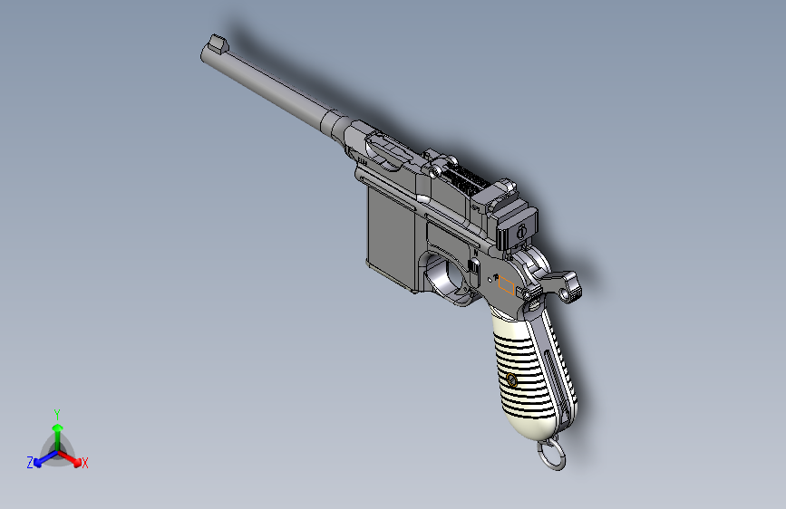 手枪左轮冲锋枪老式狙击步枪设计3D图纸mauser-711-nikl INVENTOR STP IGS STL