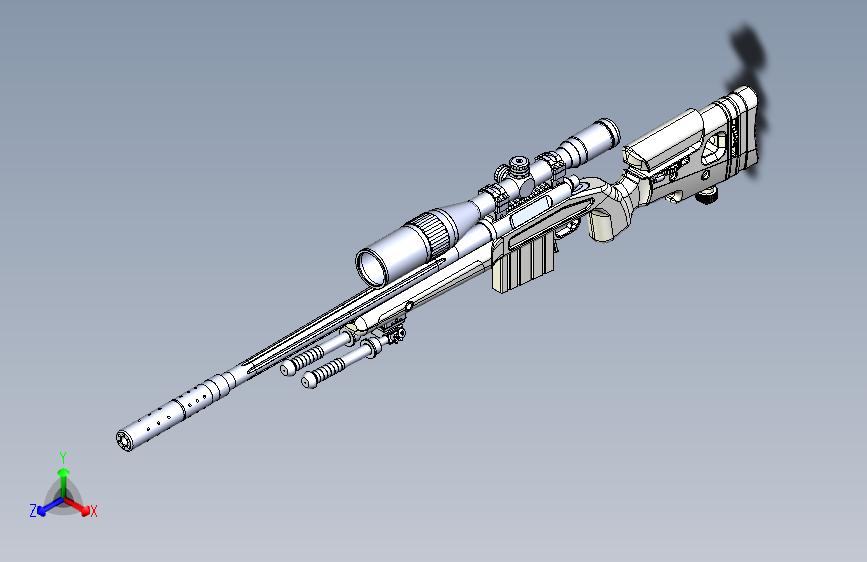 手枪左轮冲锋枪老式狙击步枪设计3D图纸mcmv-500-airgun-proto x_t