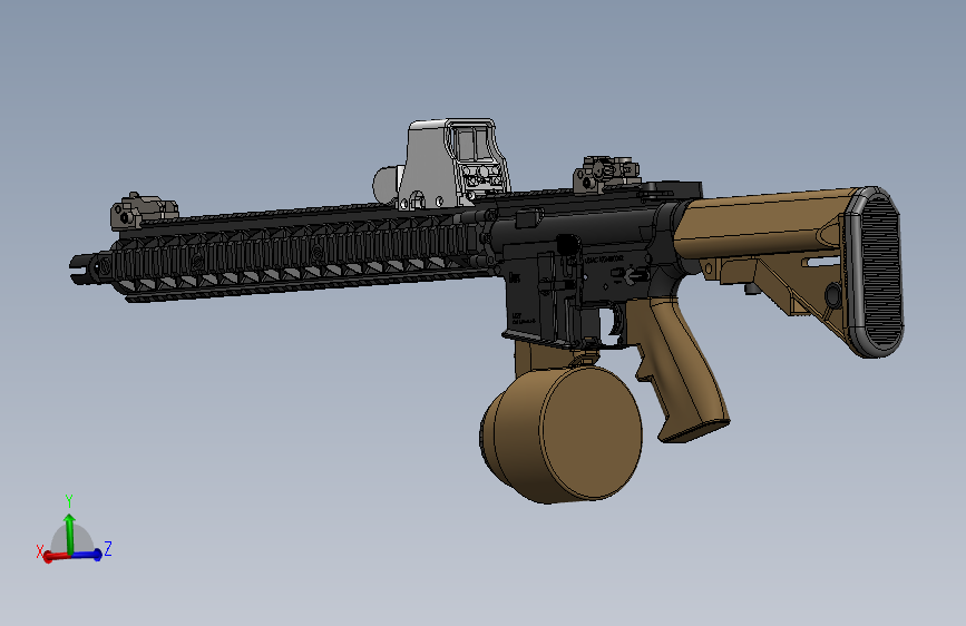 手枪左轮冲锋枪老式狙击步枪设计3D图纸mk18-3d-1 2 SW UG X_T