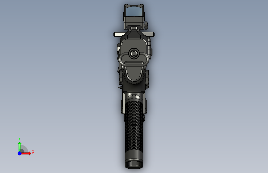 手枪左轮冲锋枪老式狙击步枪设计3D图纸perun-pistol-1 STP 正面视图