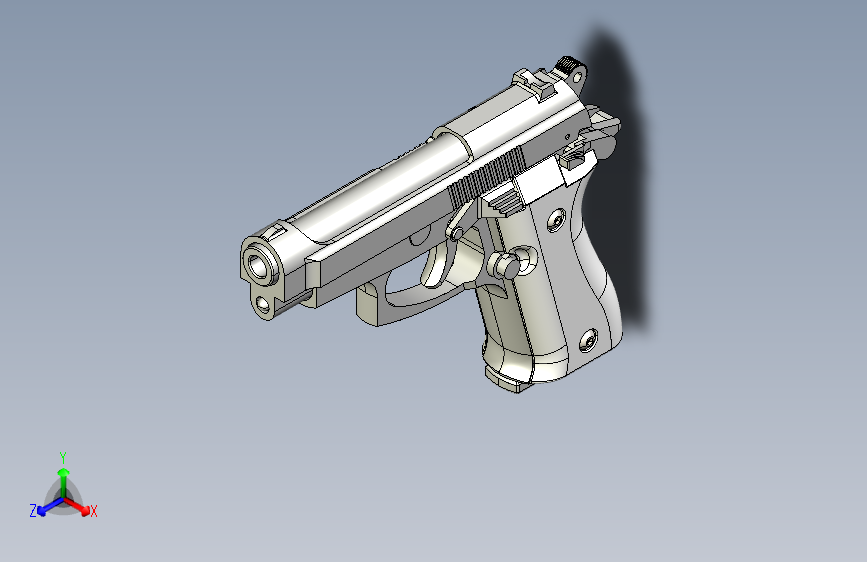 手枪左轮冲锋枪老式狙击步枪设计3D图纸pistol-beretta-85-kimar-1 2 IGS