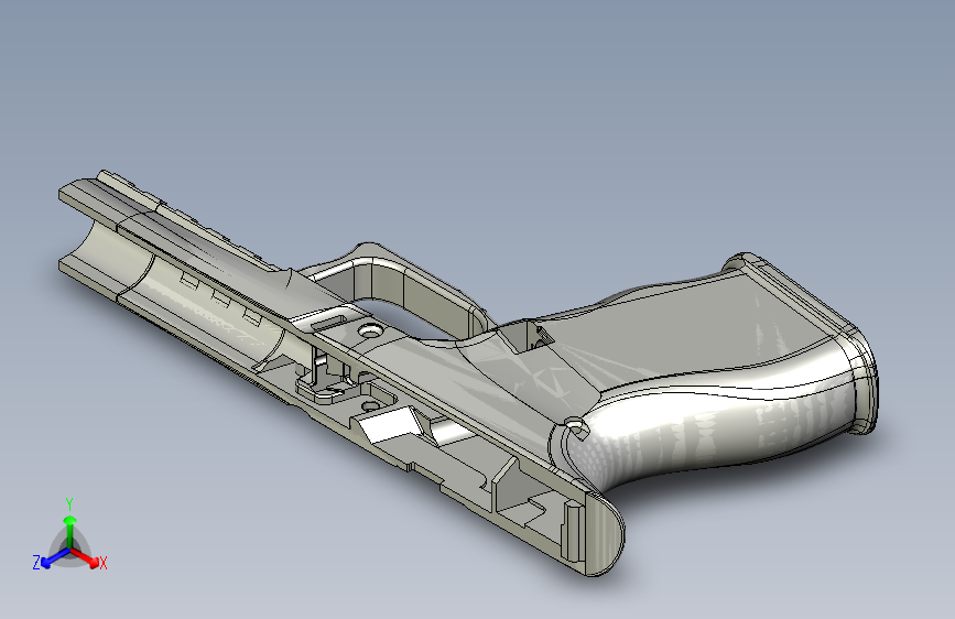 手枪左轮冲锋枪老式狙击步枪设计3D图纸pp43x-mk-ii-dd43-1-and-ss80-rails STP STL 主视图