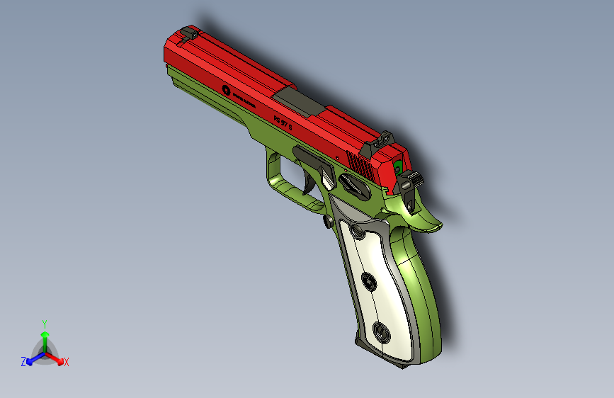 手枪左轮冲锋枪老式狙击步枪设计3D图纸ps97-arrow-pistol-1 6 STP INV