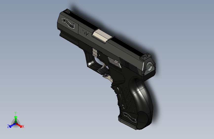 手枪左轮冲锋枪老式狙击步枪设计3D图纸walther-p99-airsoft-gun sw stp stl