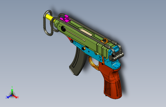 手枪左轮冲锋枪老式狙击步枪设计3D图纸vz-61-skorpion-smg-1 3 STP INV