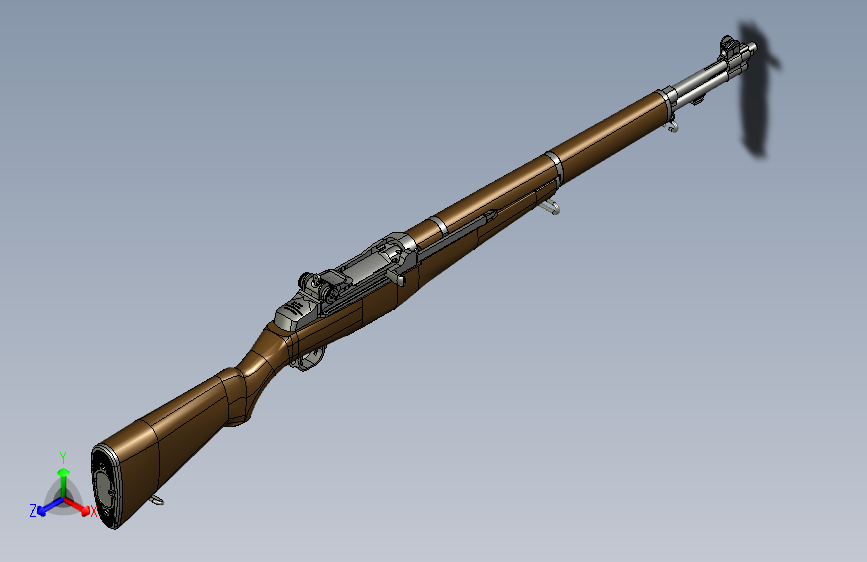 手枪左轮冲锋枪老式狙击步枪设计3D图纸ww2-u-s-rifle-cal-30-m1-garand STP IGS