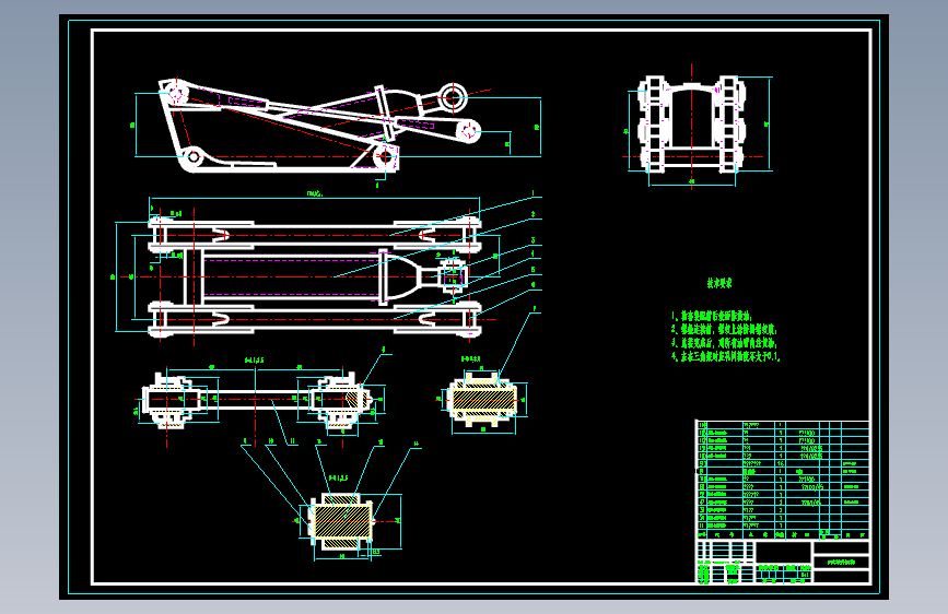 自卸汽车举升机构设计6张CAD图