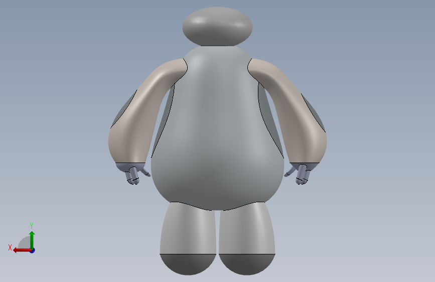 Solidworks中的BAYMAX 3D模型 背面视图