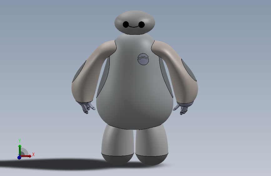 Solidworks中的BAYMAX 3D模型 主视图
