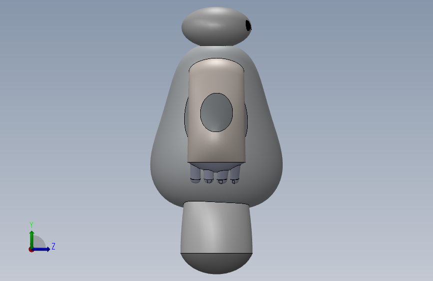 Solidworks中的BAYMAX 3D模型 左侧视图