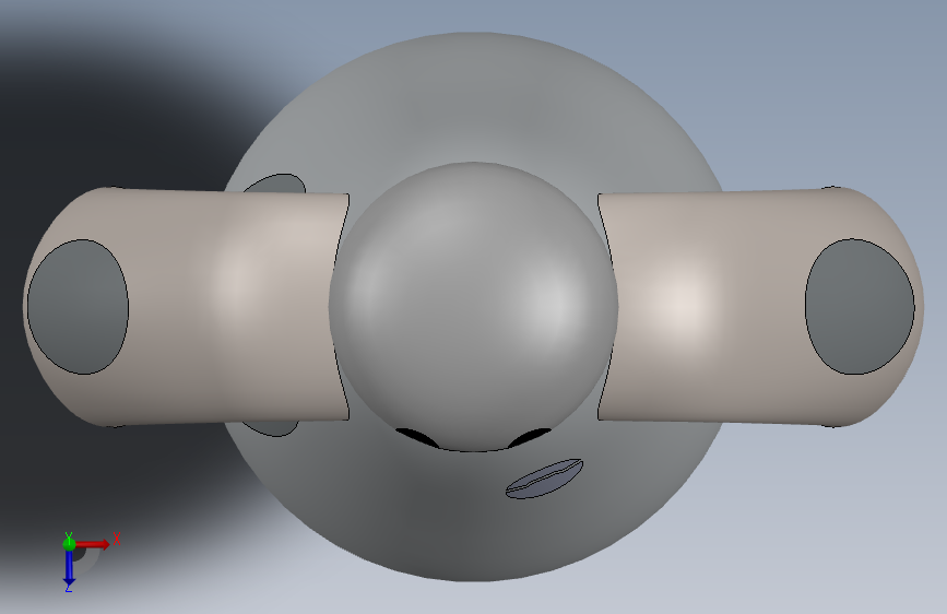 Solidworks中的BAYMAX 3D模型 俯视图