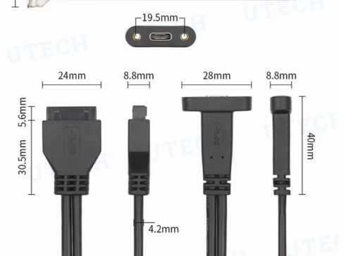 USB-C Type C AliExpress 母头 IO 前面板 PC 连接器接头