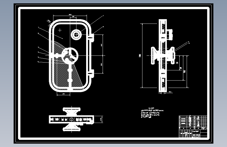 可移动式煤矿救生舱舱门的结构设计及研究5张CAD图