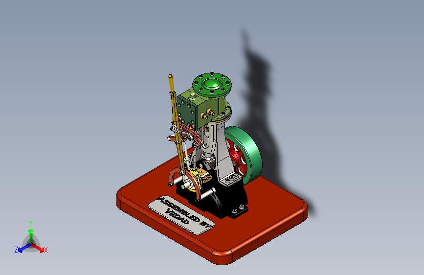带倒档的微型立式蒸汽机 (1830年)miniature-vertical-模型格式为 stp inventor