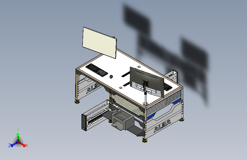 工程桌engineering-desk-1833-模型格式为 sw stp