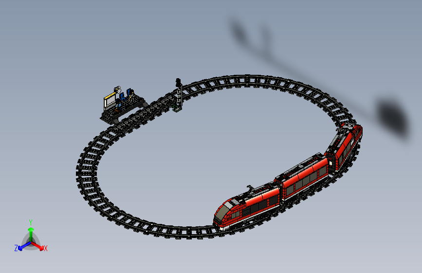 火车机车列车lego-city-passenger-train-7938-模型格式为 stp inventor