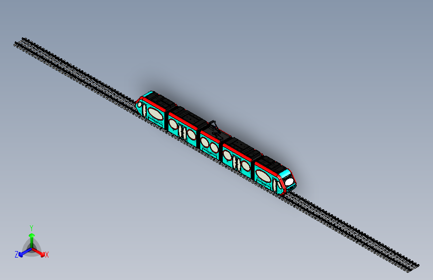 低层有轨电车low-floor-tram-2831-模型格式为 stp